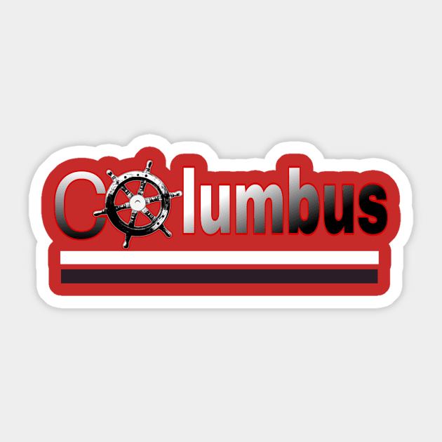 Christopher Columbus history of America Sticker by Tzemo 